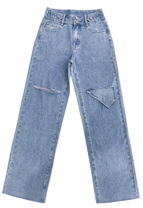 Straight Leg Ripped Jeans – Dainty Basics