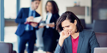 woman looking concerned