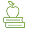 icon apple on books