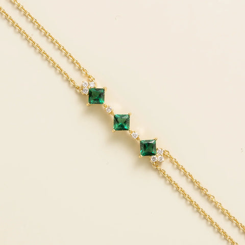 Buy Now Forma Gold Bracelet In Emerald and Diamond By Bespoke Jewellery London