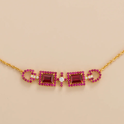 Buy Online Ciceris Gold Necklace Ruby and Diamond
