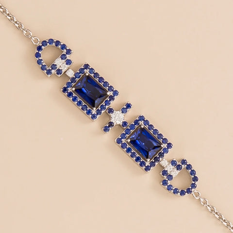 Buy Online Ciceris White Gold Bracelet Blue Sapphire and Diamond