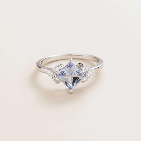 Jewellery Online Amore White Gold Ring Pastel Blue Sapphire and Diamond