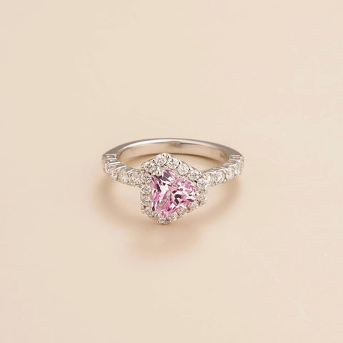 Order Online Diana White Gold Ring In Pink Sapphire and Diamond Bespoke Jewellery From London