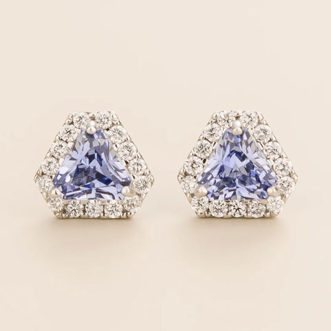 Order Online Diana White Gold Earrings Pastel Blue Sapphire and Diamond
