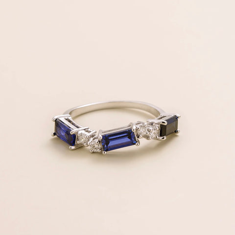 Order Online Forma white gold ring set with Blue Sapphire and Diamond