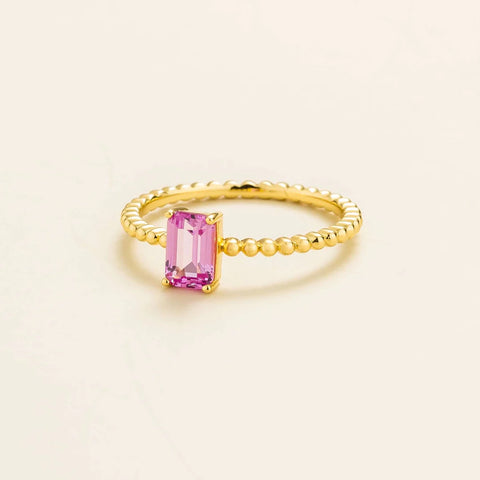 Order Blue Sapphire Ring in UK - Buchon Gold Ring Set With Pink Sapphire