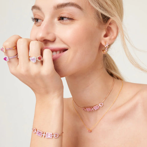 Order Jewellery Online Ciceris Gold Bracelet Pink Sapphire and Diamond