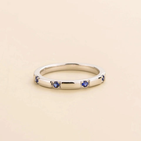 Balans White Gold Ring Set With Blue Sapphire