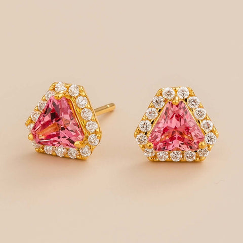 Order Online Diana Gold Earrings Padparadscha Sapphire and Diamond