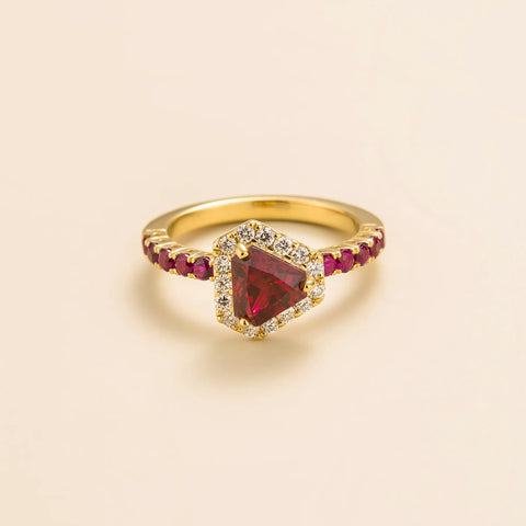 Order Online Diana Gold Ring Ruby and Diamond