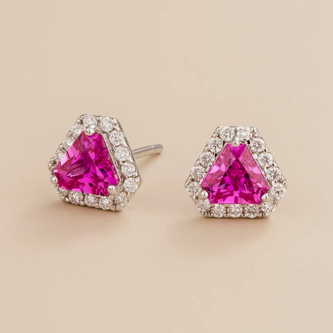 Order Online Diana White Gold Earrings Pink Sapphire and Diamond