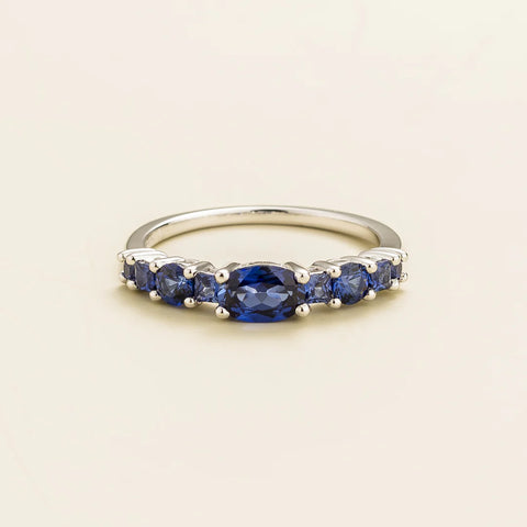 Order Online Petra white ring set with Blue sapphire