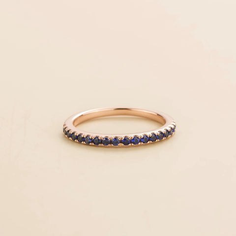 Order Online Salto rose gold ring set with Blue sapphire