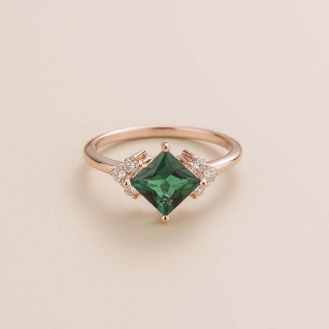 Annalise | Victorian Heirloom Ring in Lab Emerald – Michellia Fine Jewelry