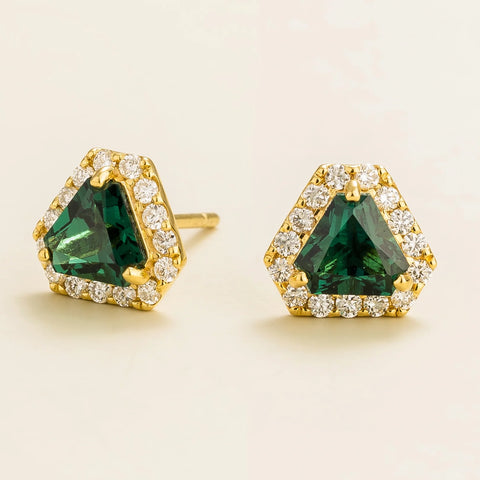 buy online Diana Gold Earrings Emerald and Diamond