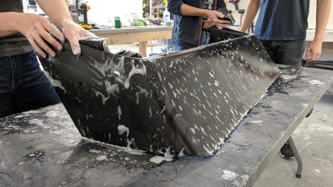 Wet Sanding Carbon Fiber Spoiler Wing