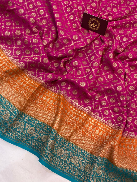 Georgette Saree - Aura Benaras