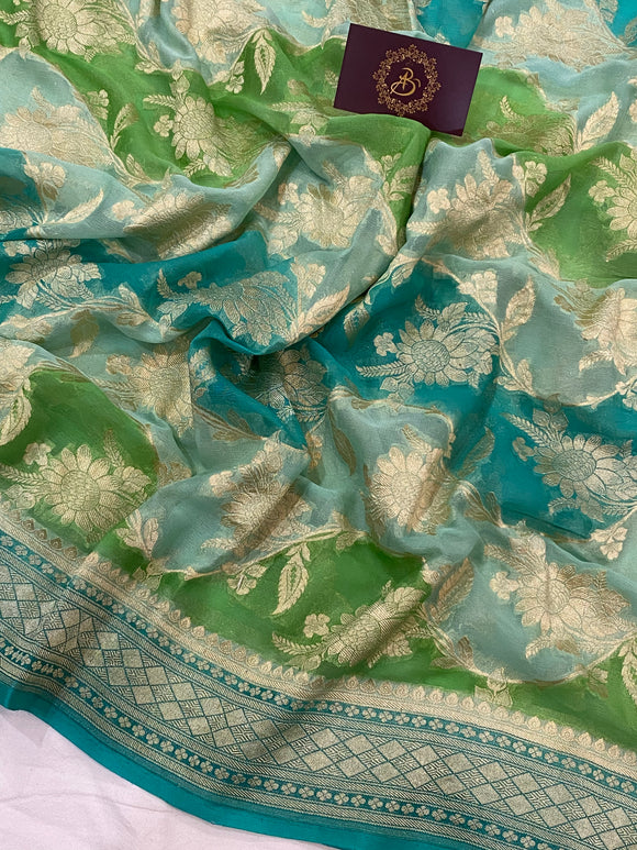 Georgette Saree - Aura Benaras