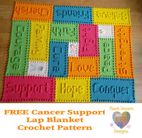 Support Lap Blanket Crochet Pattern on Peach Unicorn Blog 