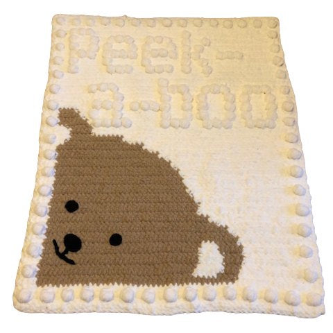 Crochet Pattern for Chunky Baby Balnket Teddy Bear Intarsia