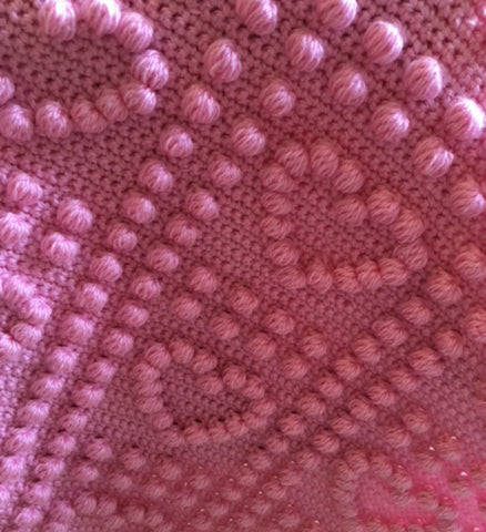 Baby Blankets to Crochet Love Hearts dk One piece puff Bobble 