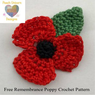 Free Crochet Pattern for Remembrance Day Poppy