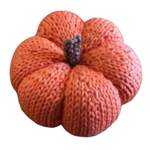 Free Pumpkin Knitting Pattern for Halloween with straight needles
