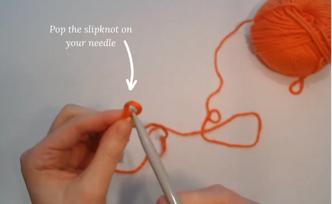 Learn How to Knit Thumb Method Slip Knot
