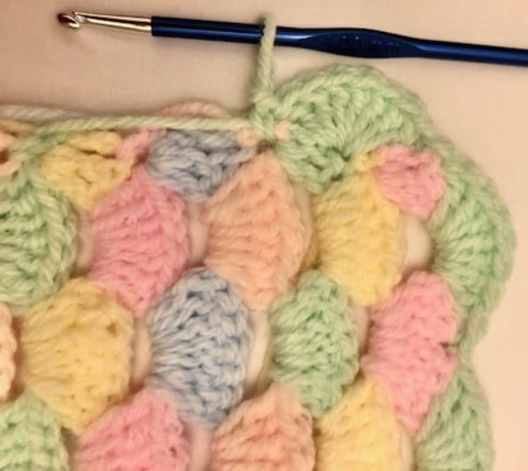 Pastel Shells G - Working up the side of blanket