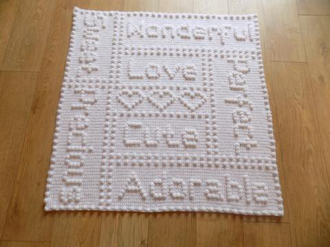 Baby Blankets to Crochet Precious one piece DK UK Words Best