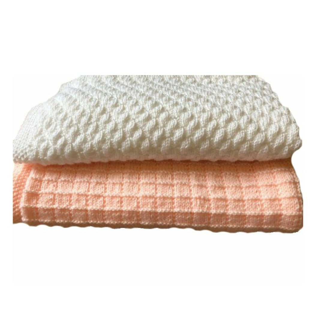 2 x Easy Baby Blanket KNITTING PATTERNS - Peach Unicorn Designs