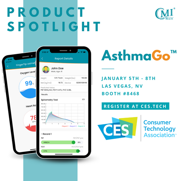 CMI Health at Consumer Electronics Show Las Vegas 2023 featuring AsthmaGo