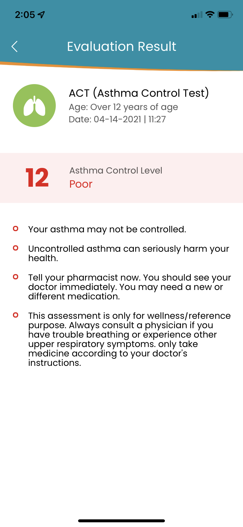 AsthmaGo - Asthma Control Test 