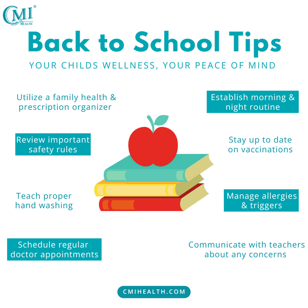 Back to School to Keep Your Child Healthy - CMI Health Infographic