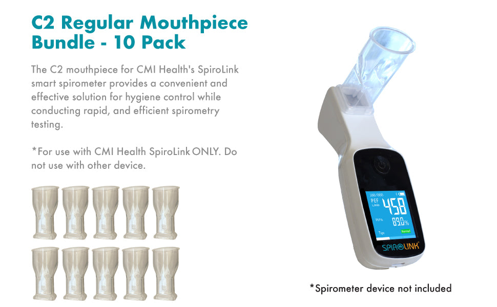 CMI Health C2 Regular Mouthpiece for SpiroLink Handheld Digital Spirometer