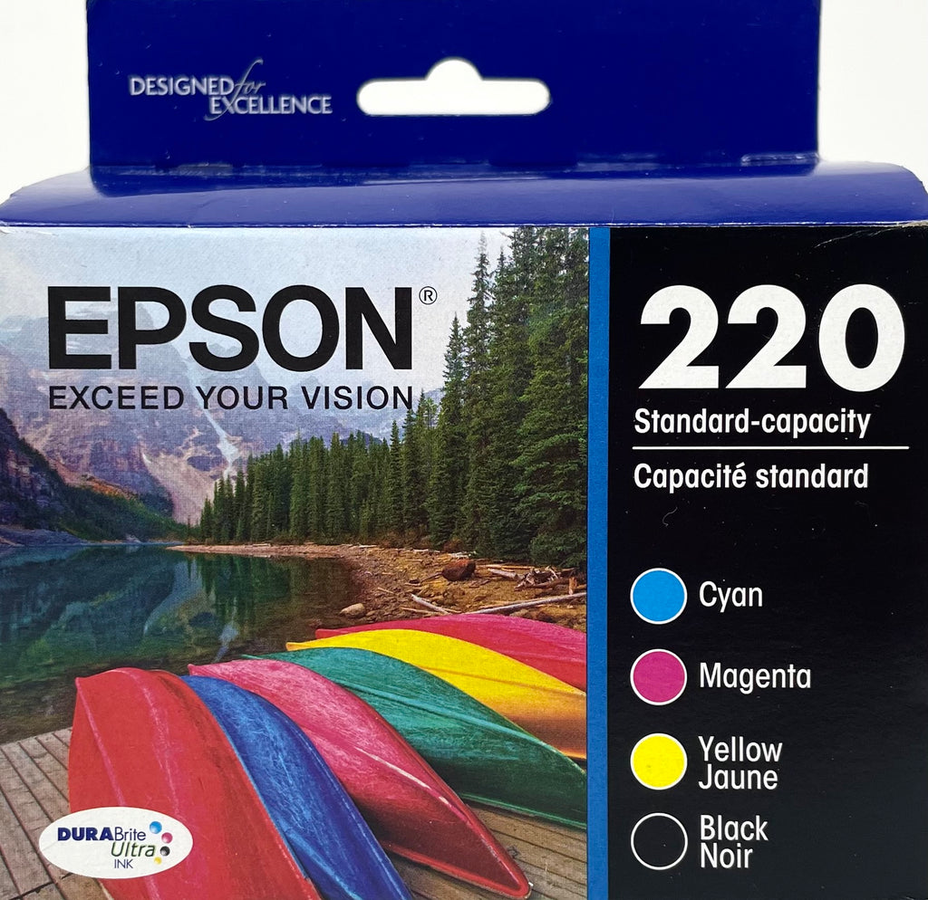Genuine Epson 220 Blackcolor Ink Cartridges Standard 4pack T22012 7215