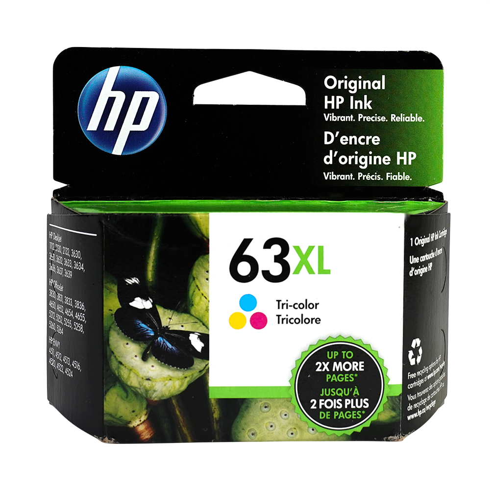 Hp 63xl High Yield Ink Tri Color Original Hp Ink Cartridge F6u63a 9856