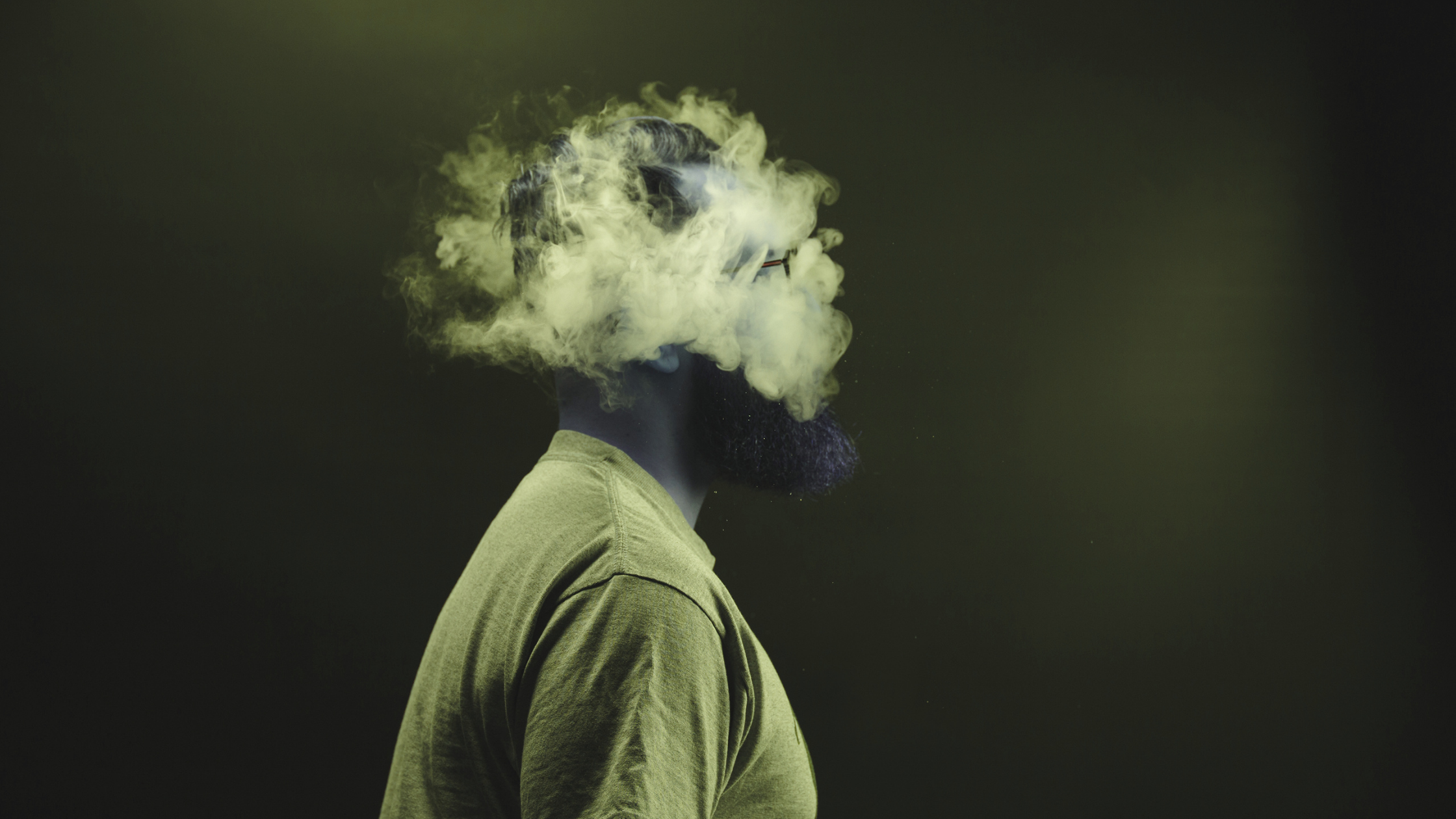 smoke-filled hair