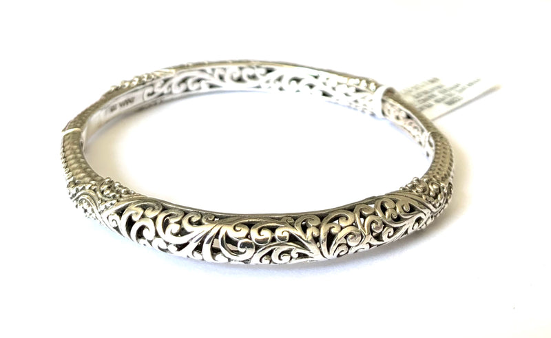 Bracelet sterling silver filigree hinged bangle - Ilumine Gallery Store dainty jewelry affordable fine jewelry