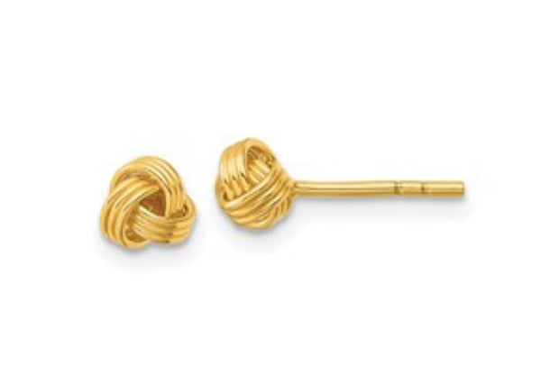 Gold Love Knot Stud Earrings