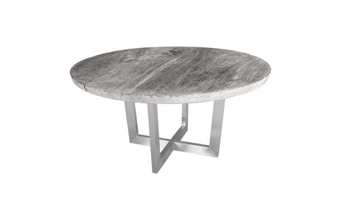 steel round dining table