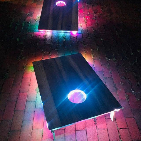 illuminated cornhole for new years eve