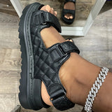 Kovogue Cute Velcro Faux Leather Platform Sandals