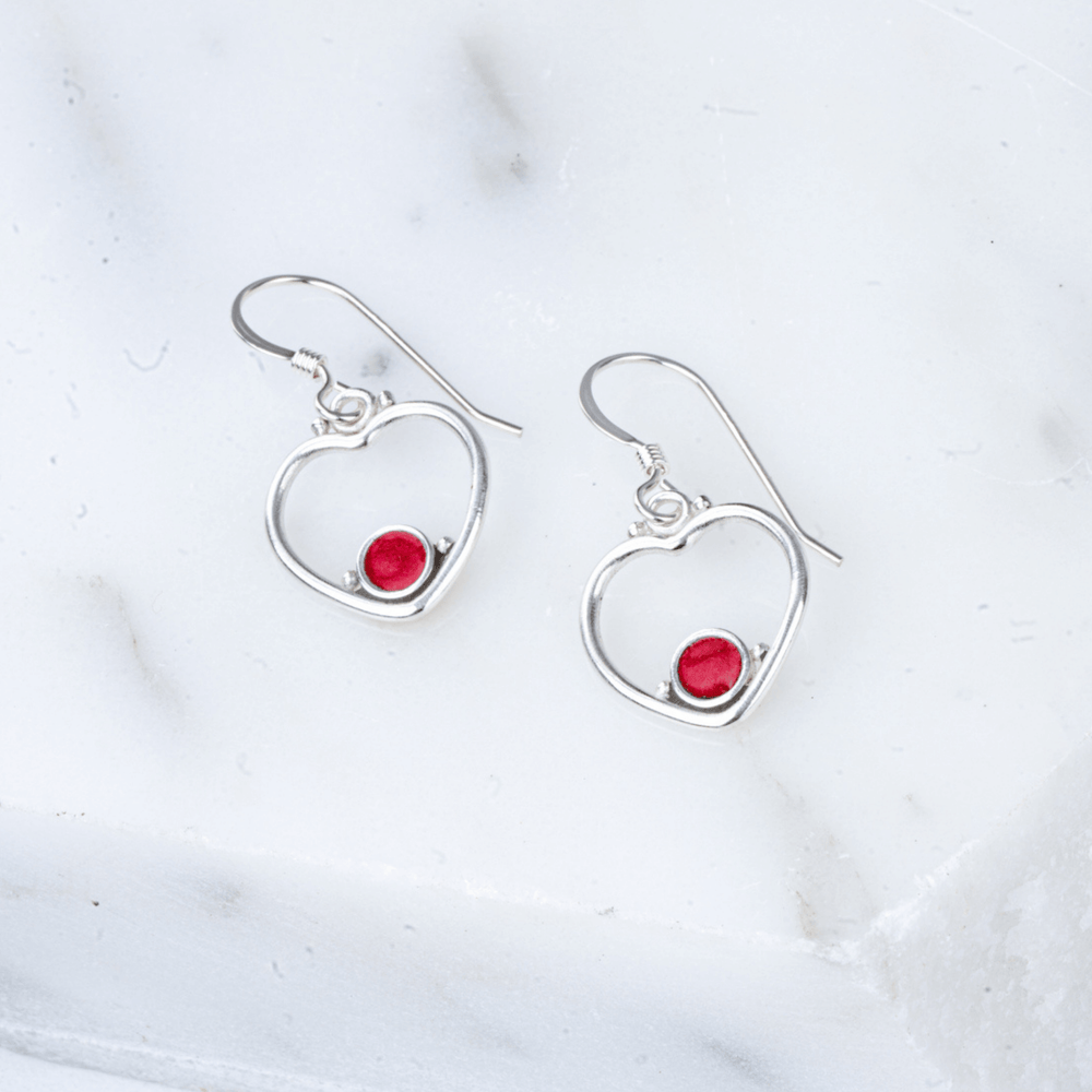 The Burning Love in My Heart Earrings with Two variants.Preorder Red