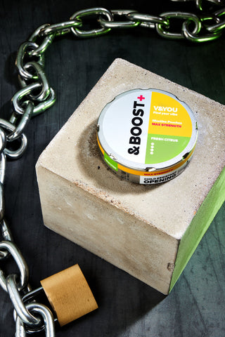 The new &Boost+ nicotine pouch - fresh citrus flavour