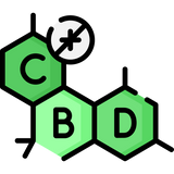 Illustration showing CBD chemical compound symbol 