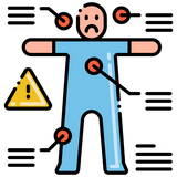 Illustration of body pointing out withdrawl symptoms from smoking