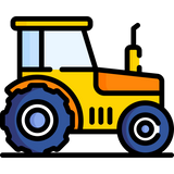 Illustration of tractor farming hemp