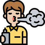 Illustration of a man vaping 